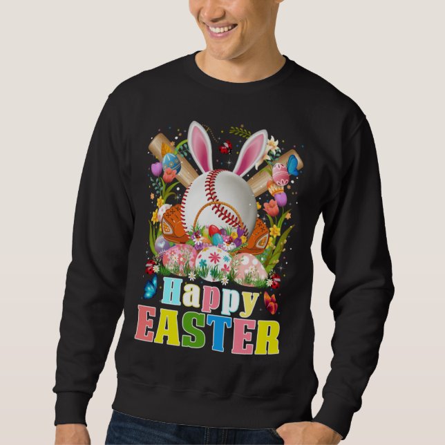 Sudadera Baseball Ball & Bats Bunny Ears Easter Day Boys Ki (Anverso)