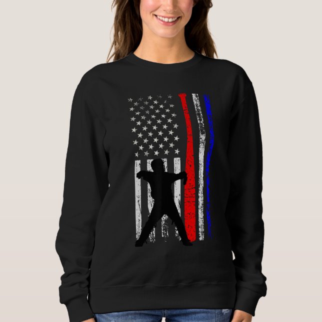 Sudadera Baseball Catcher 4th of July American Flag Patriot (Anverso)