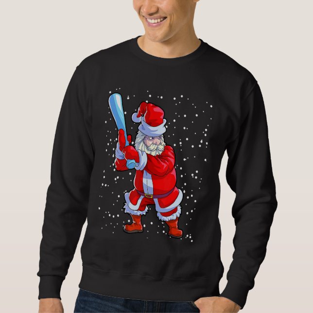 Sudadera Baseball Christmas  Men Boys Softball Santa Claus (Anverso)