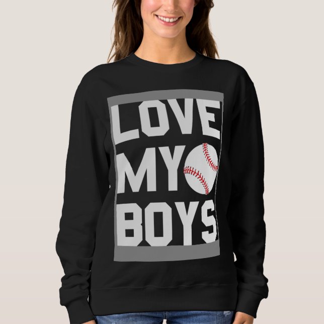 Sudadera Baseball Dad Mom   Love My Boys (Anverso)