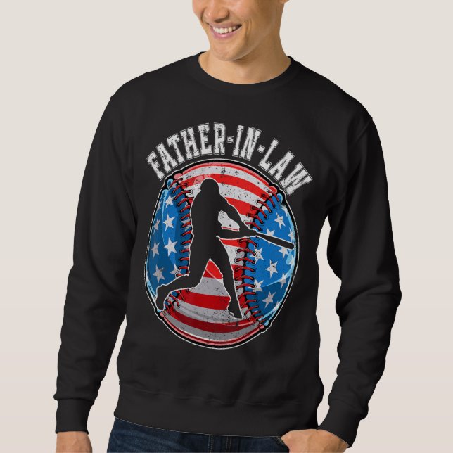 Sudadera Baseball Father In Law American Flag USA  Father s (Anverso)