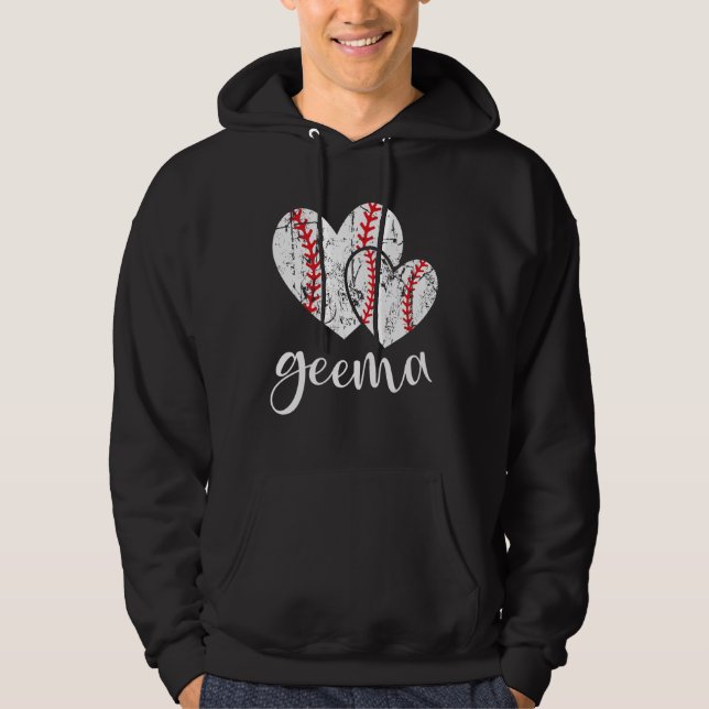 Sudadera Baseball Geema Heart Ball  Proud Grandma Mother s  (Anverso)