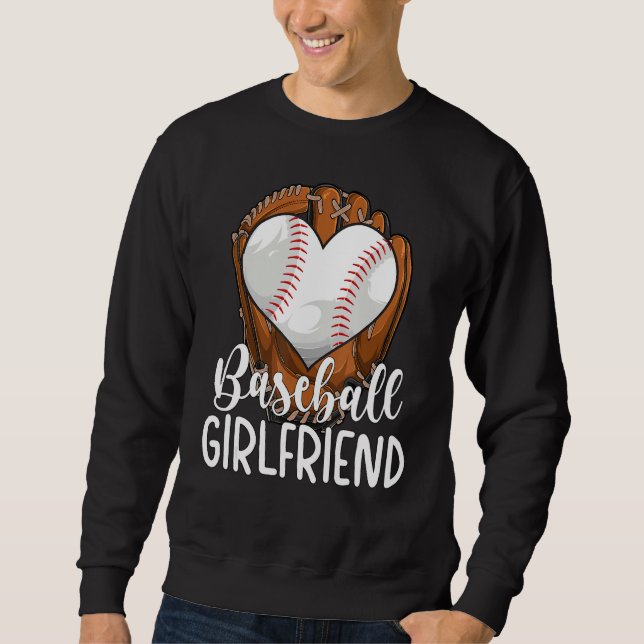 Sudadera Baseball Girlfriend Heart Girlfriend Of A Baseball (Anverso)