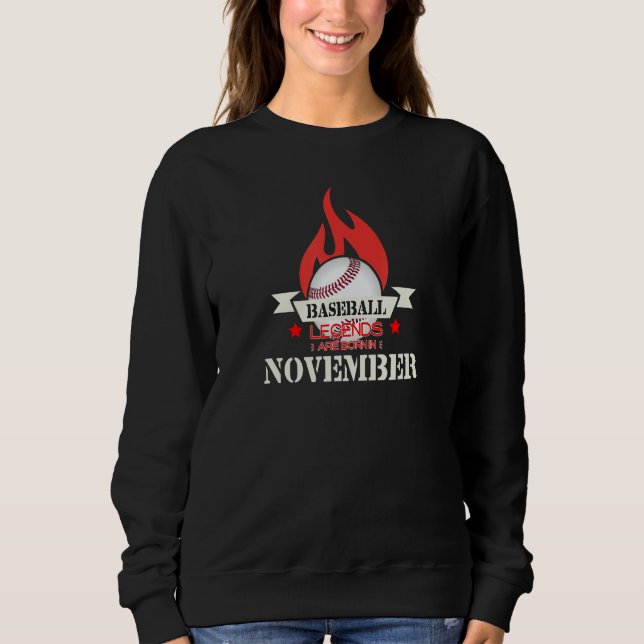 Sudadera Baseball Legends Are Born In November (Anverso)
