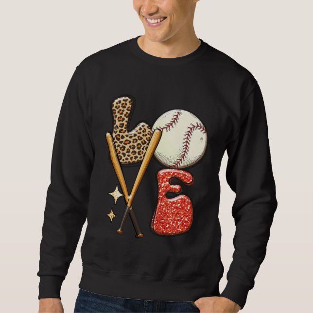 Sudadera Baseball LOVE Baller Mom Leopard Print Softball Ga (Anverso)