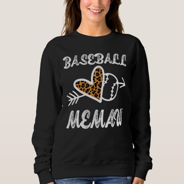 Sudadera Baseball Memaw Proud Baseball Family Leopard Bigge (Anverso)