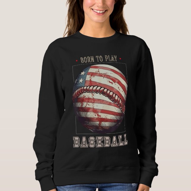 Sudadera Baseball Merica Patriotic 4th July American Flag (Anverso)