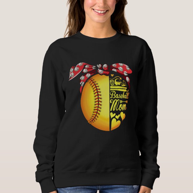 Sudadera Baseball Mom Ballers Funny Softball Womens (Anverso)