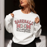 Sudadera Baseball Mom cute bright Pink text<br><div class="desc">Diseño con tipografia linda en colores blanco y rojo brillante con la frase "BASEBALL MOM" la tipografia tiene acabado brillante en tono Rosa y gris con una pelota de baseball en el centro del diseño. Este diseño es ideal para madres amantes del baseball se puede regalar en cumpleaños, navidad, dia...</div>