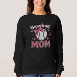 Sudadera Baseball Mom Cute Pink Bow Design