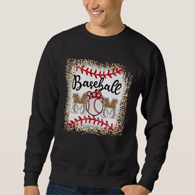 Sudadera Baseball Mom Leopard  Softball Mom Mother s Day (Anverso)