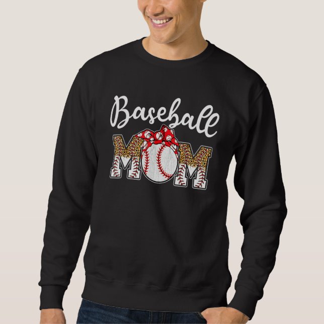 Sudadera Baseball Mom Leopard  Softball Mom Mother s Day 20 (Anverso)