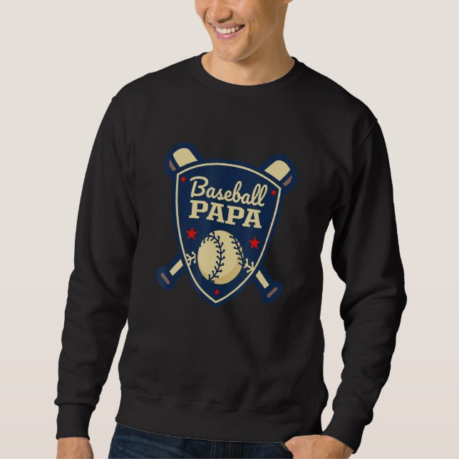 Sudadera Baseball Papa Matching Family Baseball Player Fami (Anverso)
