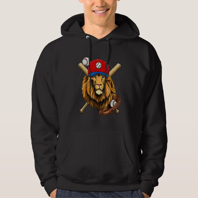 Sudadera Baseball Player Lion  Pitcher Catcher Baseball Coa (Anverso)