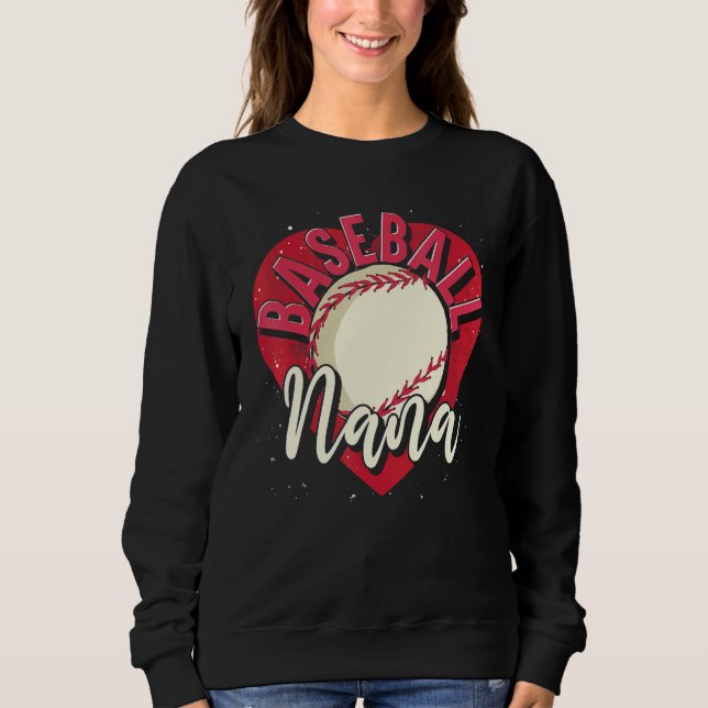 Sudadera Baseball Player Nana Grandma Heart Mothers Day Bas (Anverso)