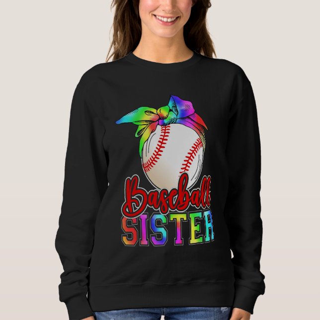 Sudadera Baseball Sister Leopard Heart Mothers Day Girls Wo (Anverso)