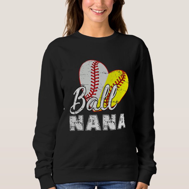 Sudadera Baseball Softball Ball Heart Nana Mother s Day (Anverso)