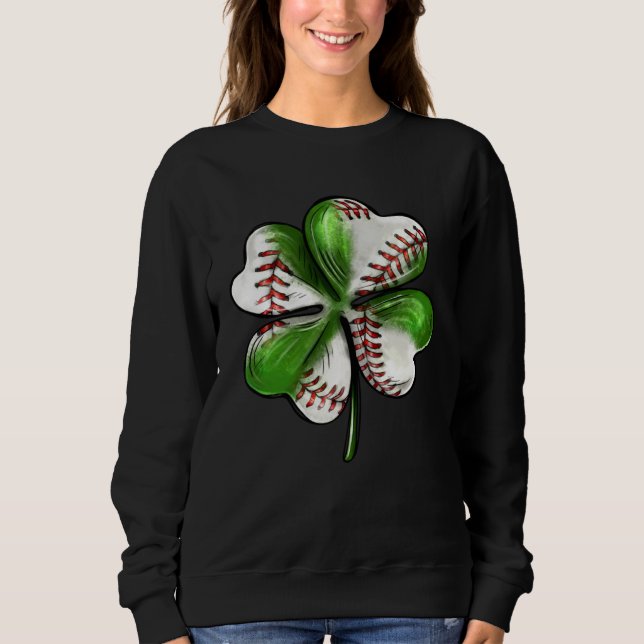 Sudadera Baseball St Patrick s Day Four Leaf C Irish Men Bo (Anverso)