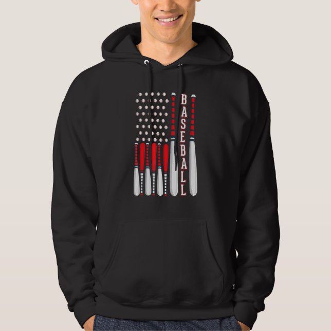 Sudadera Baseball USA Flag Patriotic American Baseball 4th  (Anverso)