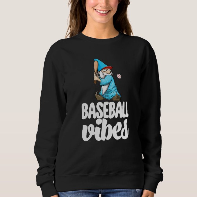 Sudadera Baseball Vibes Gnome  Baseball Game Celebration Wo (Anverso)