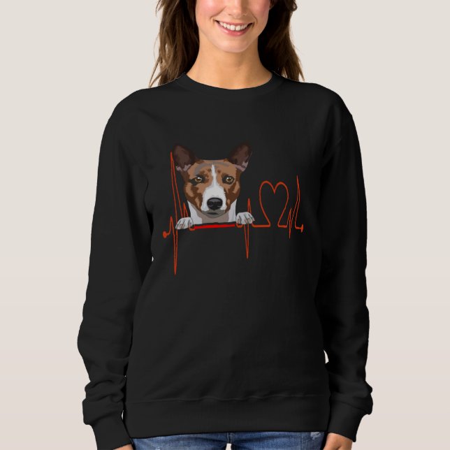Sudadera Basenji Dog Heartbeat EKG  My Dogs are My Cardio (Anverso)
