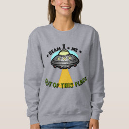 Sudadera básica de mujer con haz de nave alienígen