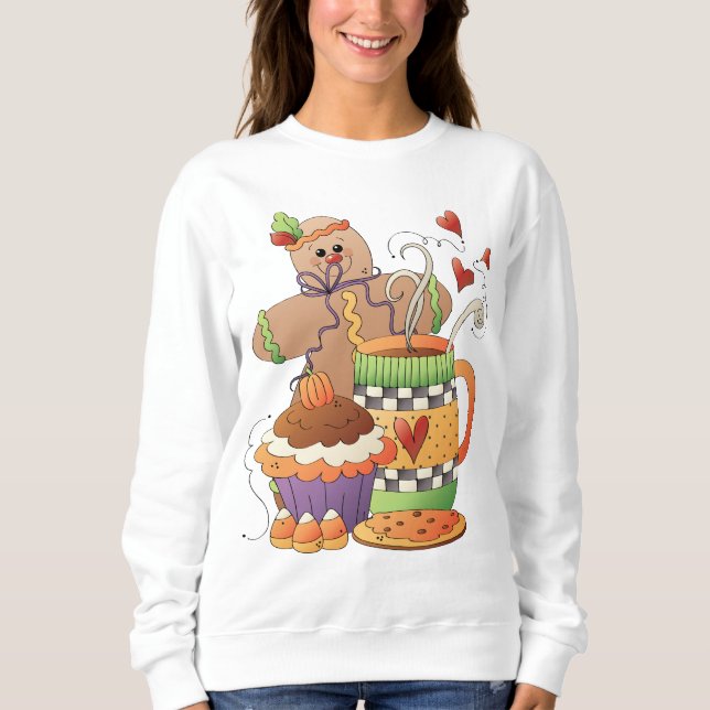 Sudadera básica de mujer divertida de otoño (Anverso)