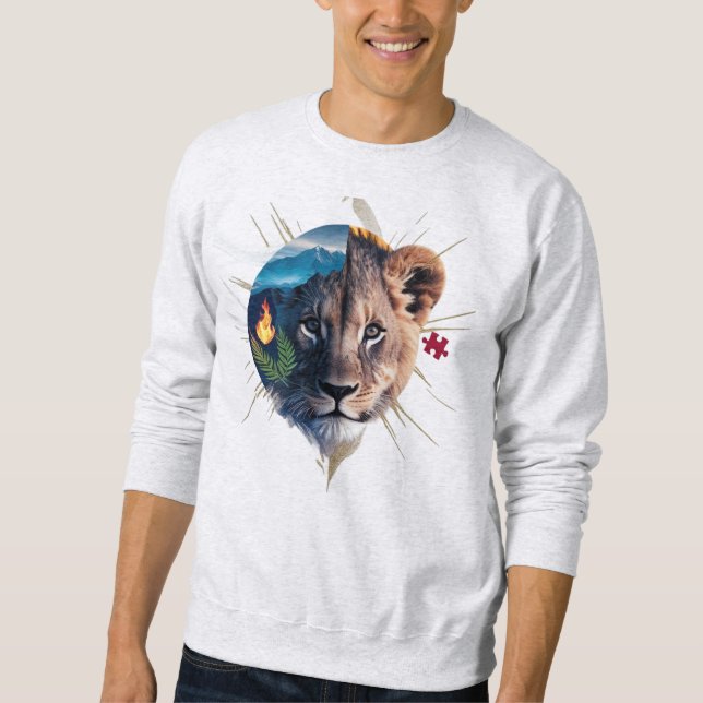 Sudadera básica Lion Cub Split-Face - Element Dua (Anverso)