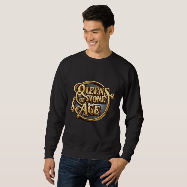 Sudadera básica negra para hombre QOTSA 2024 (Anverso completo)