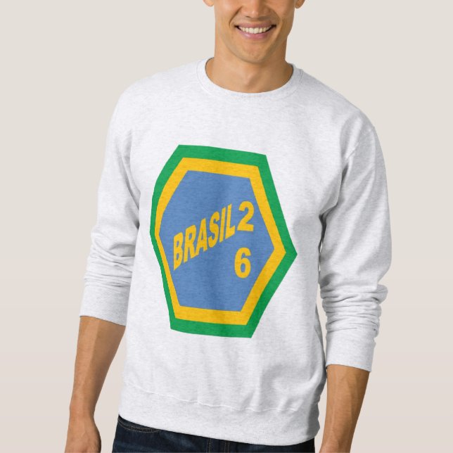 Sudadera básica para hombre gris ceniza BRASIL 26 (Anverso)