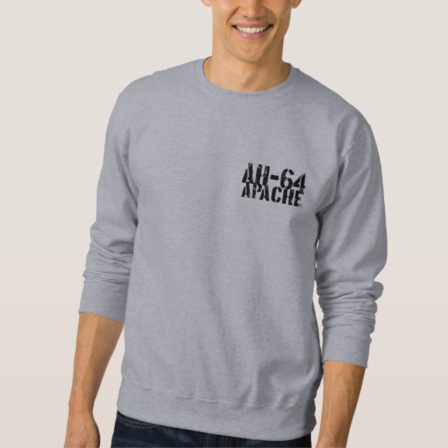 Sudadera básica para hombres de Apache AH-64 (Anverso)
