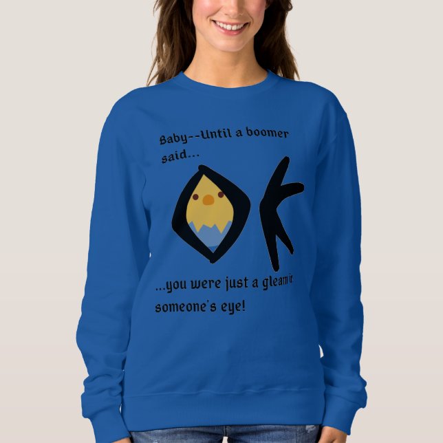Sudadera básica para mujer azul devuelta (Anverso)