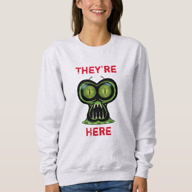 Sudadera básica para mujer de alienígena espacial (Anverso)