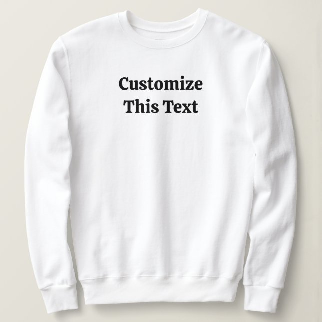 Sudadera básica personalizada con este texto para  (Anverso del diseño)