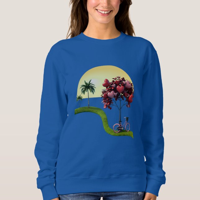 Sudadera básica romántica para mujer al atardecer (Anverso)