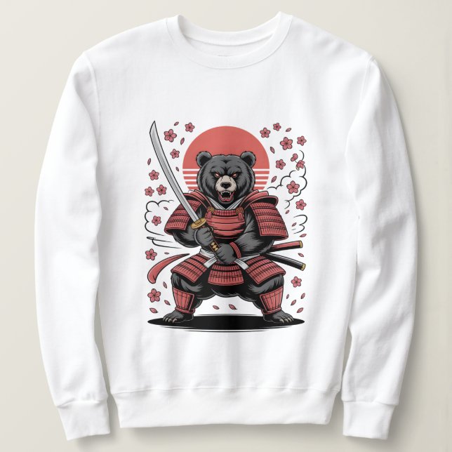 Sudadera básica Samurái Oso (Anverso del diseño)