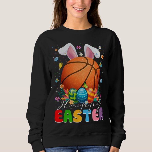 Sudadera Basketball Ball With Bunny Ears Easter Day Boys Ki (Anverso)