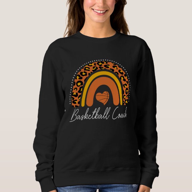 Sudadera Basketball Coach Leopard Rainbow For Girls & Women (Anverso)