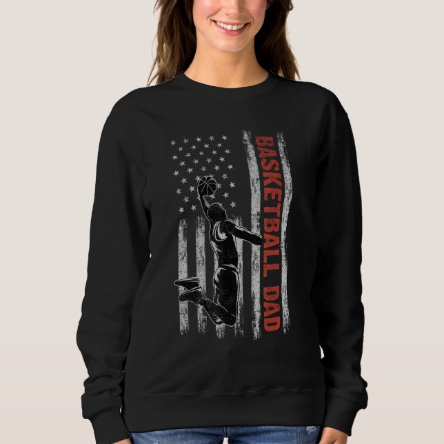 Sudadera Basketball Dad American Flag Father s Day 4th Of J (Anverso)