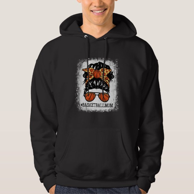 Sudadera Basketball Mom Messy Bun Hair Player Mom Mothers D (Anverso)
