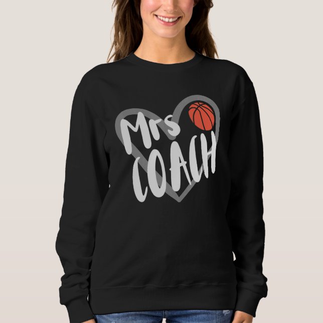 Sudadera Basketball Mrs Coach Wife Heart (Anverso)