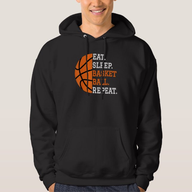 Sudadera Basketball Player Boy Eat Sleep Basketball Repeat  (Anverso)