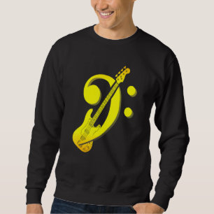 Sudadera Bass Clef Musical Instrumento Basisten Música Rock