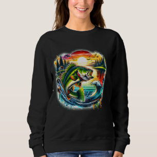 Sudadera Bass Fish x Sunset Wave Watercolor