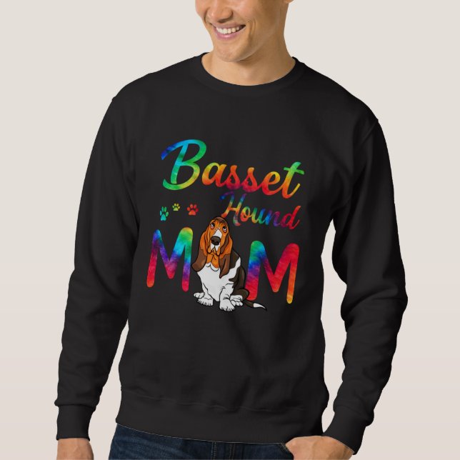 Sudadera Basset Hound Mom Tie Dye Dog Mom Mothers Day (Anverso)