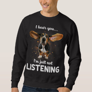 Sudadera basset hound oigo que no estás escuchando el diseñ