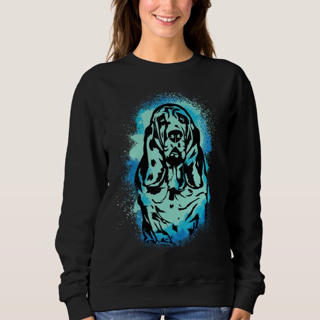 Sudadera Basset Hound Paint Blue Design Dog Mom Dad (Anverso)
