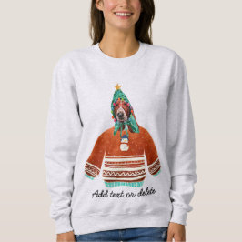 Sudadera Basset Hound Perro Navideño Feo Mamá Perr