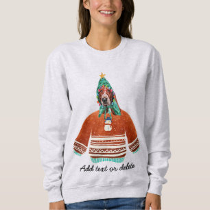 Sudadera Basset Hound Perro Navideño Feo Mamá Perr