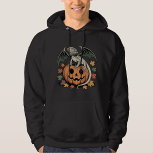 Sudadera Bat Wing Lizard sobre Jack-o'-Lantern